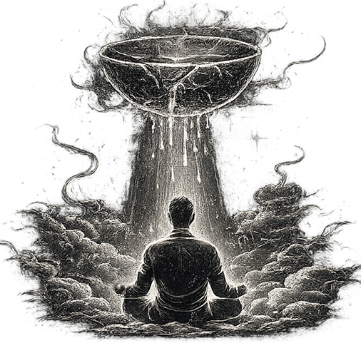 Practitioner performing Bhairava mantra sadhana